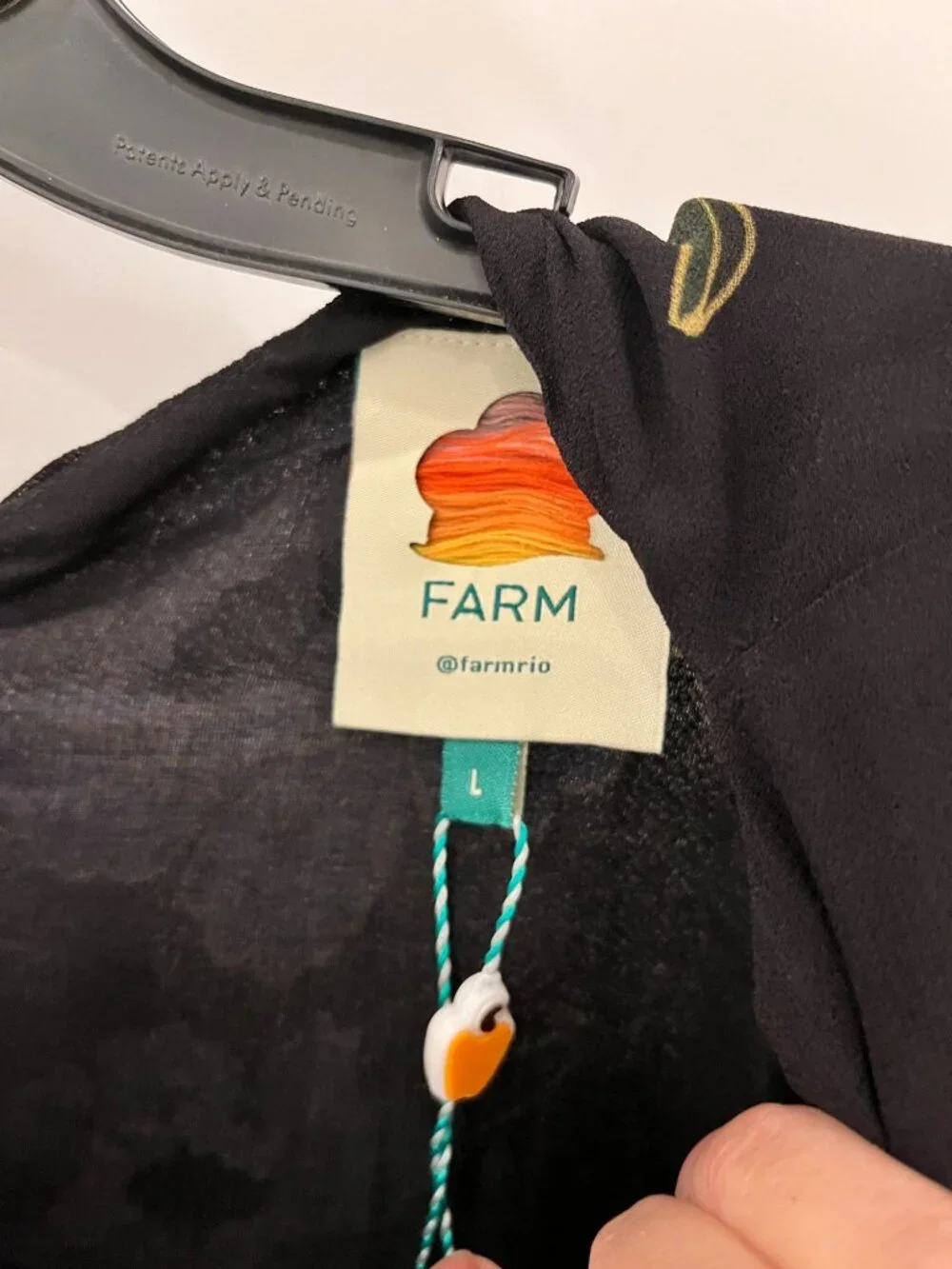 NWT Farm Rio Black Winter Garden Ruffle Maxi Dress LARGE Floral Embroidered NEW - Picture 12 of 12